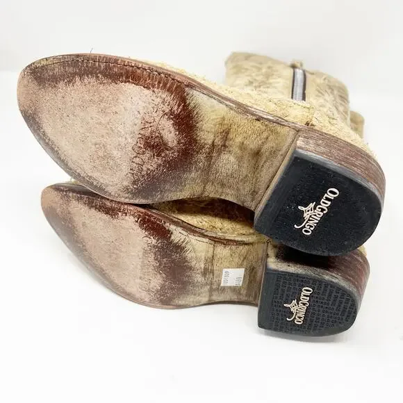 Old Gringo Suede Distressed Western Cowboy Boots Tan Size 7.5 B - Picture 14 of 15